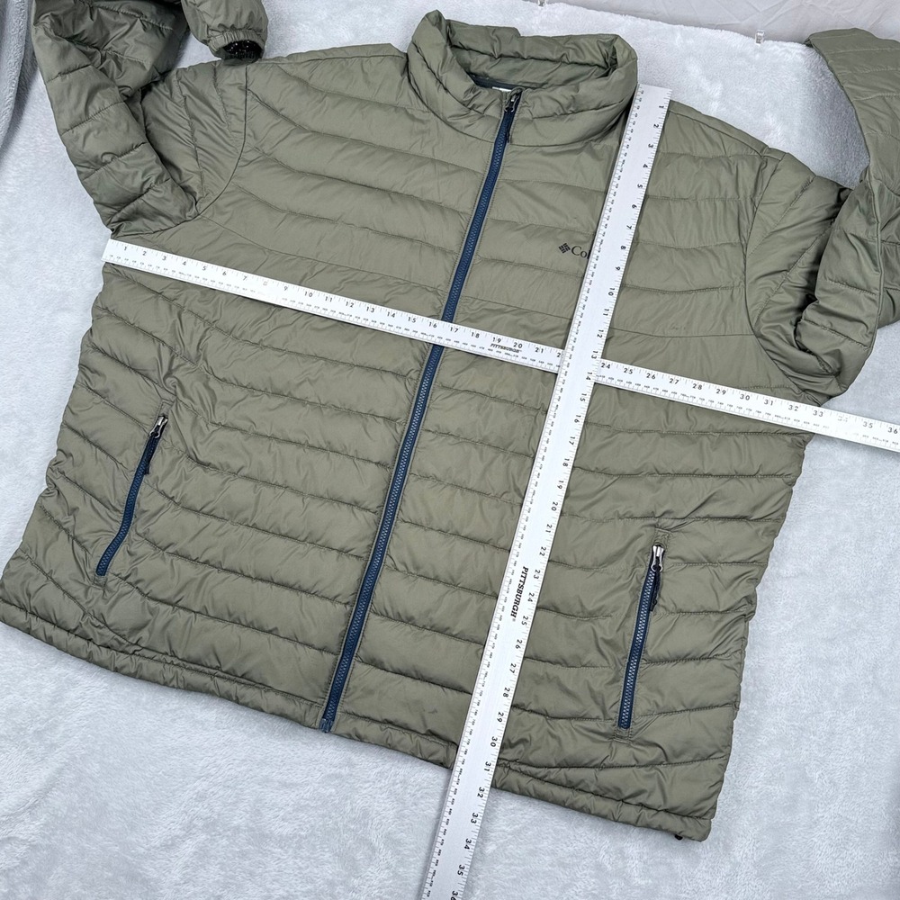 Columbia Powder Lite Jacket Mens 4X Green Omni Heat Insulated Puffer Full Zip - Picture 5 of 12